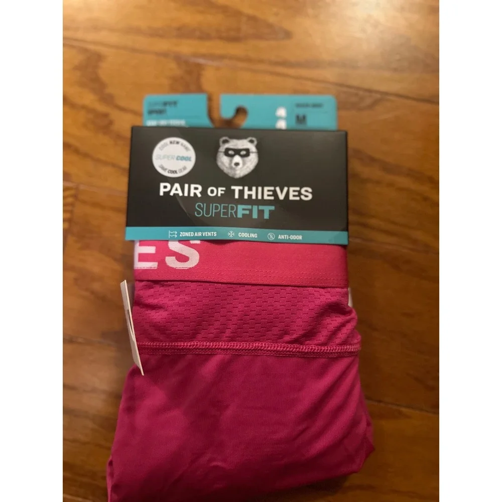 Pair of Thieves SuperFit Sport Boxer Briefs Mens Medium Pink Black 2 Pack NWT